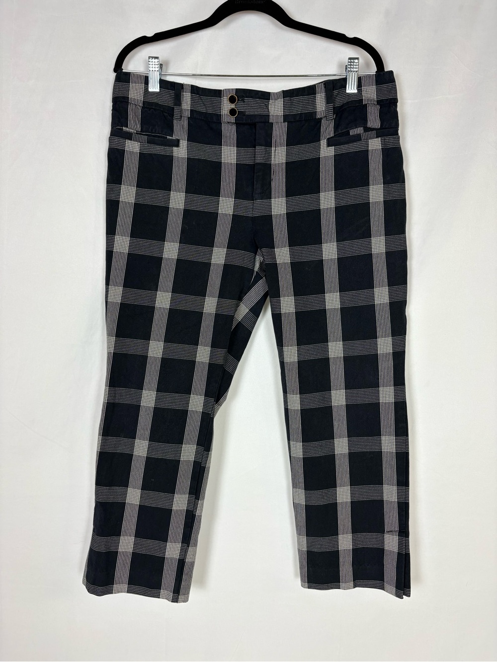 Anthropologie Black Slim Pants with Subtle Stitch Detail